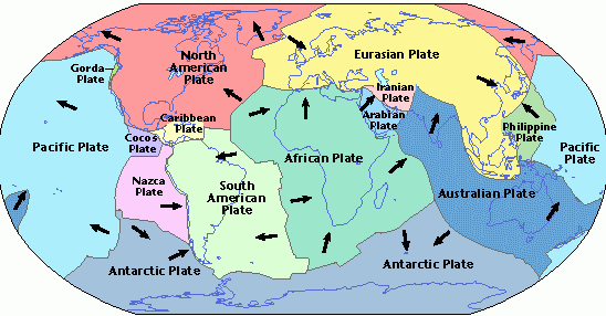 "Tectonic plate boundaries" by Jose F. Vigil. USGS - [1]. Licensed under Public Domain via Wikimedia Commons - https://commons.wikimedia.org/wiki/File:Tectonic_plate_boundaries.png#/media/File:Tectonic_plate_boundaries.png